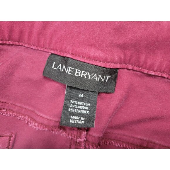 Lane Bryant Women Jeans 26 Plus Straight Leg Burgundy Soft Denim Zip Fly SL28E - Picture 8 of 8